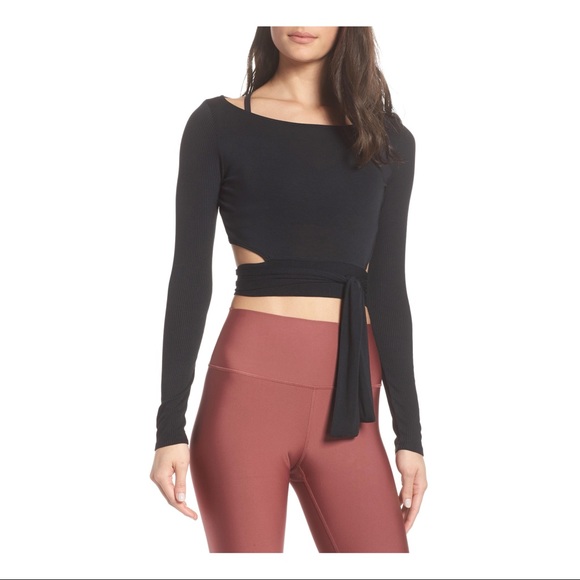 Long Sleeve Wrap Yoga Top